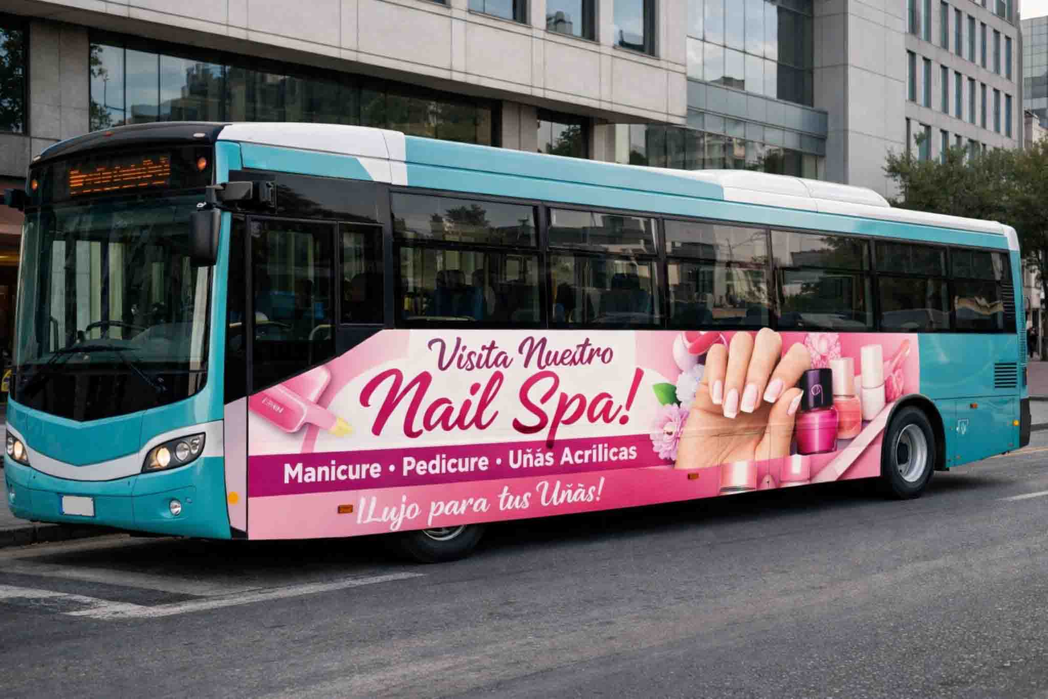 Publicidad en Autobuses para Salones de Uñas