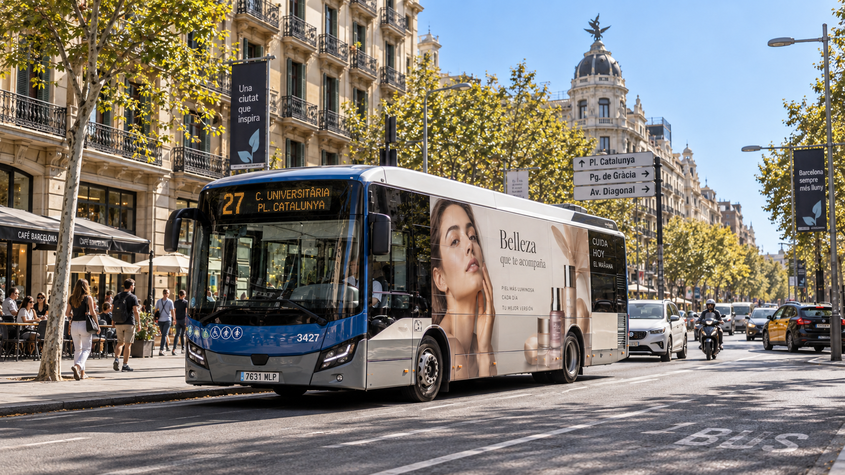 Publicidad en autobuses para marcas de cosmética